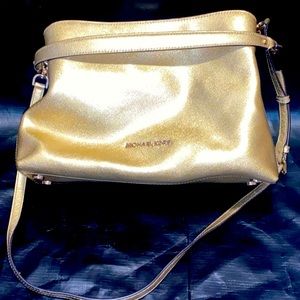 Michael Kors “Cynthia” Gold large leather tote purse